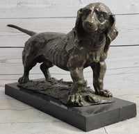 Basset Hound Art Deco Bronze Sculpture on Marble Base
