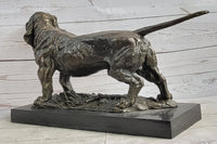 Basset Hound Art Deco Bronze Sculpture on Marble Base