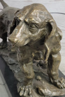 Basset Hound Art Deco Bronze Sculpture on Marble Base
