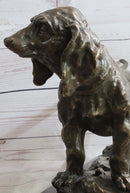 Basset Hound Art Deco Bronze Sculpture on Marble Base