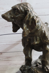 Basset Hound Art Deco Bronze Sculpture on Marble Base