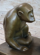 Barye “Monkey Family” Bronze Sculpture on Marble Base