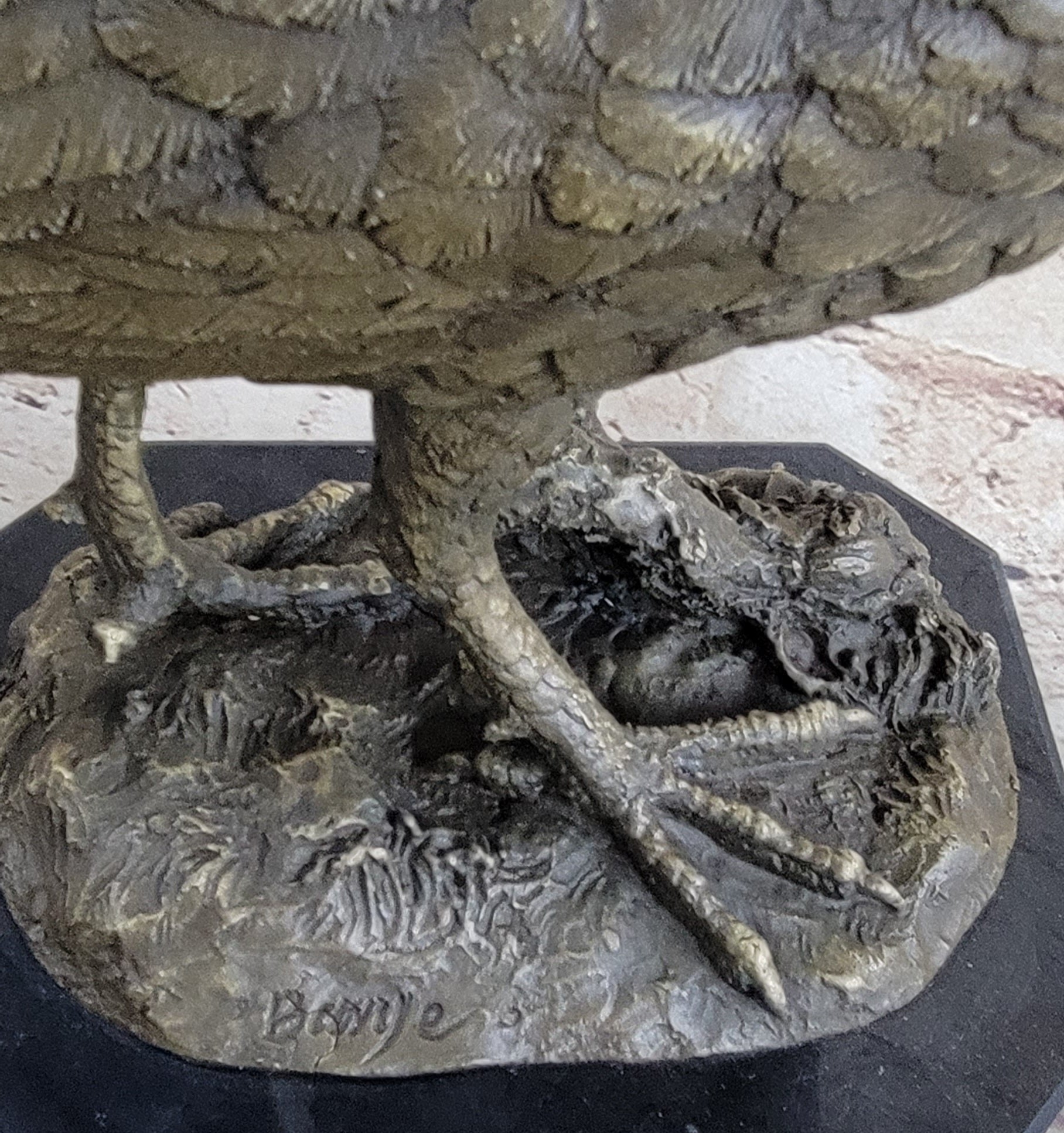 Pheasant Grouse Game Bird Hunter Bronze Marble Sculpture