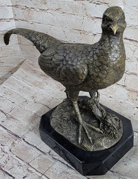 Pheasant Grouse Game Bird Hunter Bronze Marble Sculpture