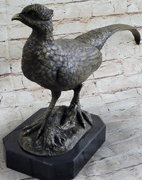 Pheasant Grouse Game Bird Hunter Bronze Marble Sculpture