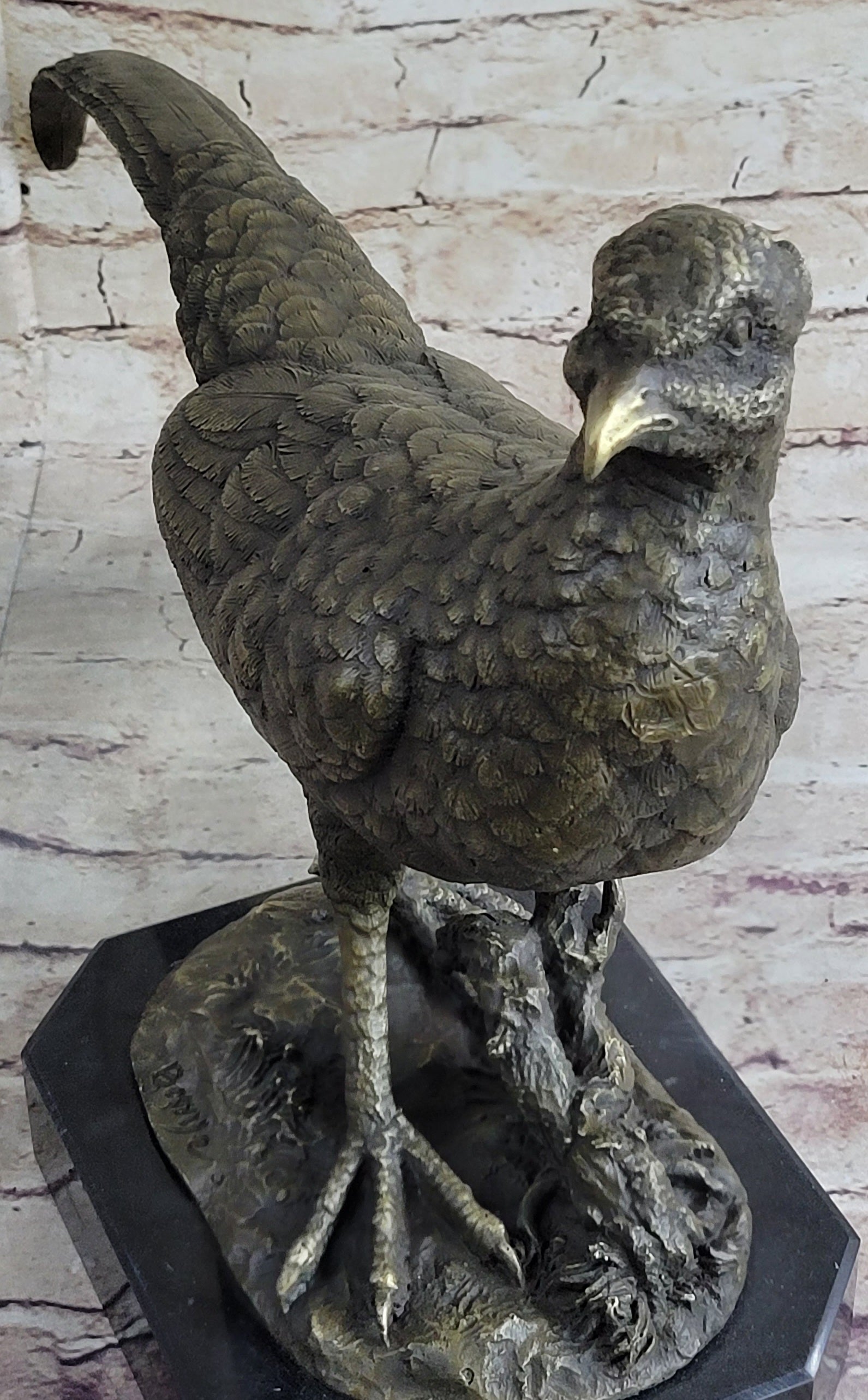 Pheasant Grouse Game Bird Hunter Bronze Marble Sculpture