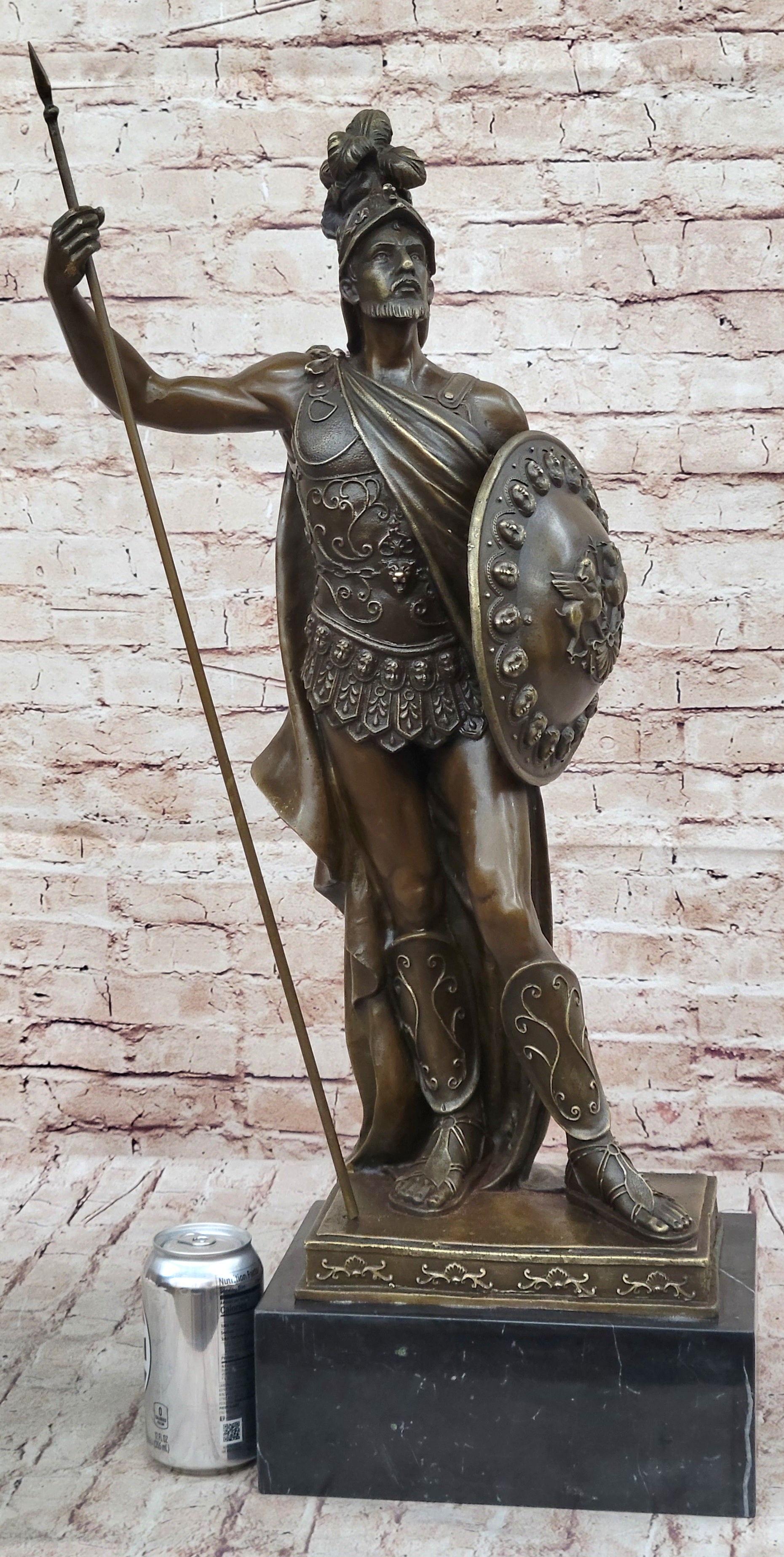 Hercules Achilles Leonidas Hoplite Warrior Bronze 30" x 15"