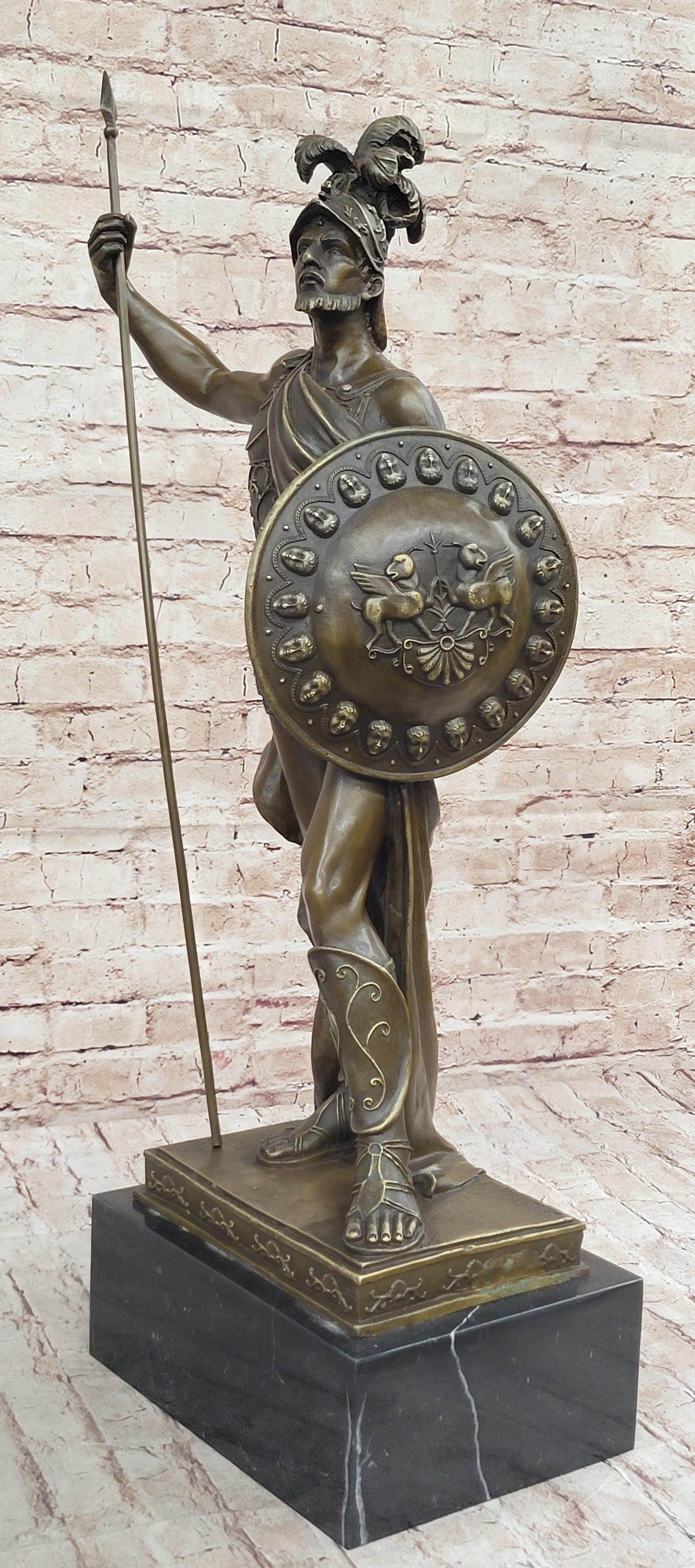 Hercules Achilles Leonidas Hoplite Warrior Bronze 30" x 15"