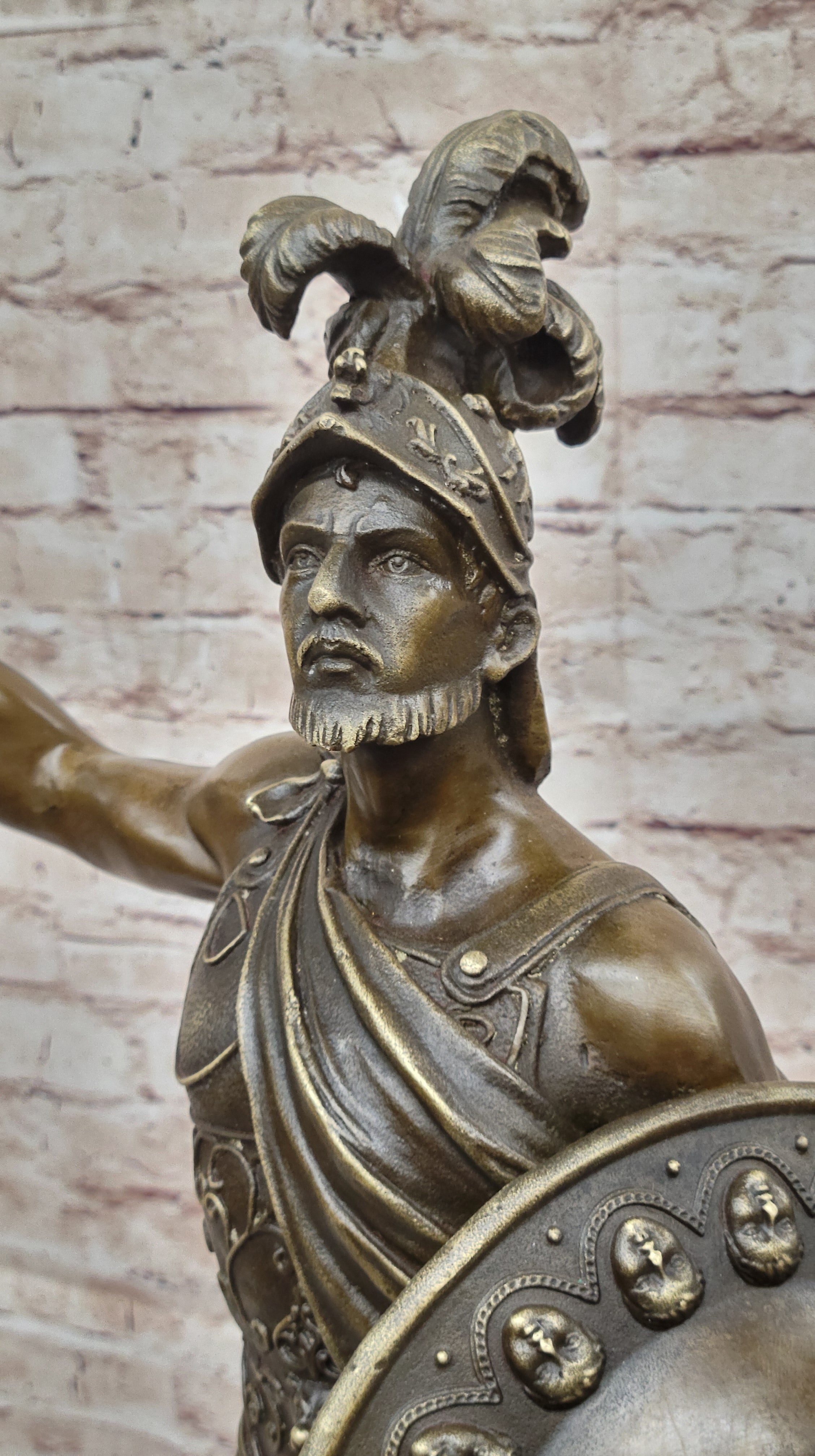 Hercules Achilles Leonidas Hoplite Warrior Bronze 30" x 15"