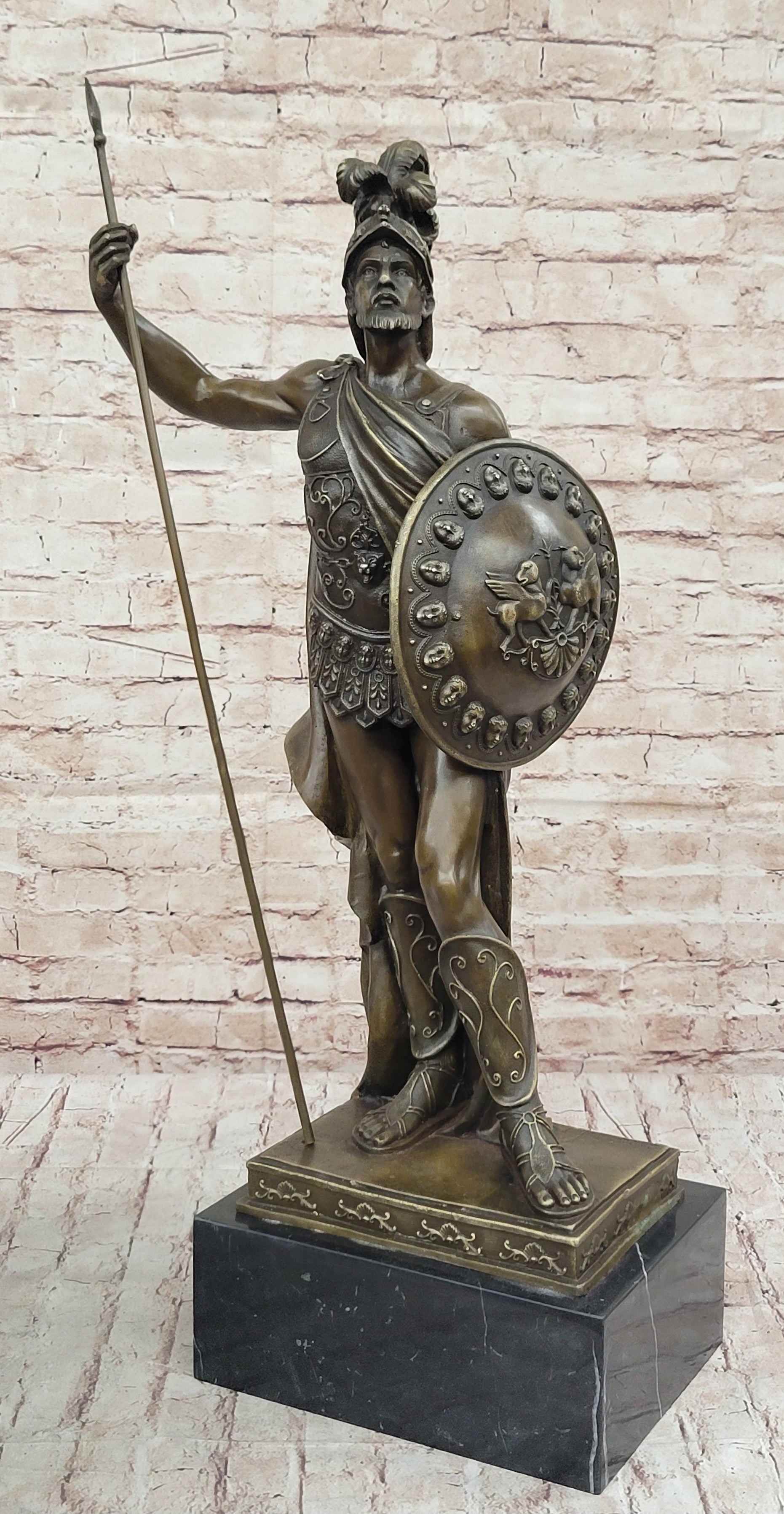 Hercules Achilles Leonidas Hoplite Warrior Bronze 30" x 15"