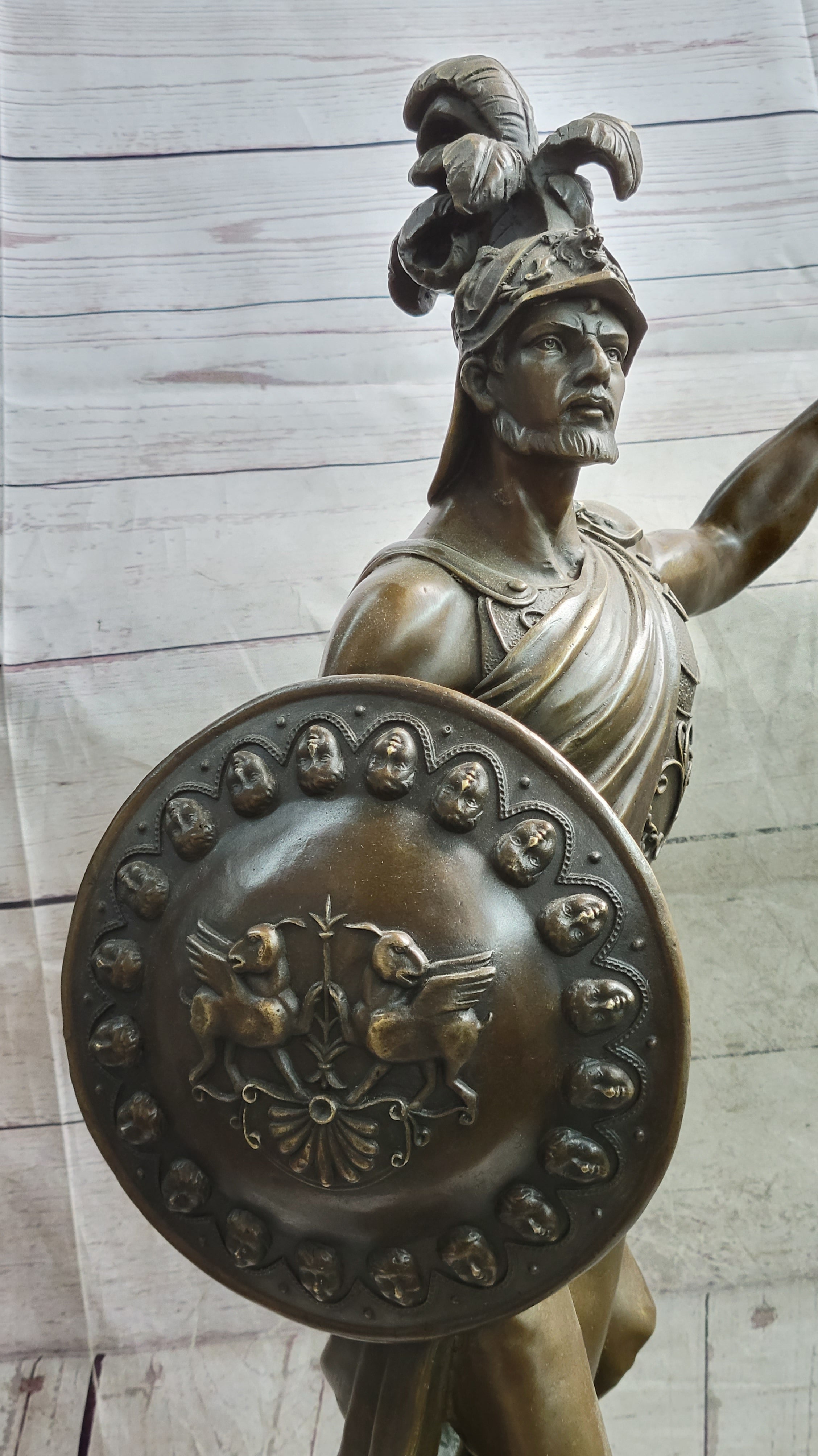Greek Hoplite Warrior Achilles Leonidas Bronze 30" x 15"