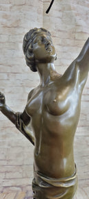 Artemis Diana Huntress with Bow and Hound Dog Bronze 35" x 13"