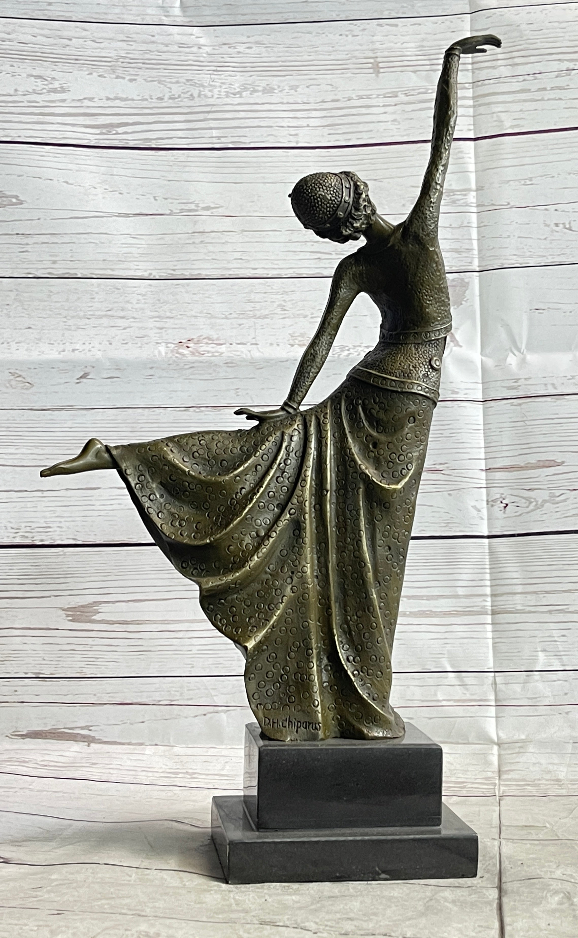 Chiparus Arabesque Dancer Bronze Sculpture on Marble Base