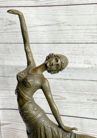 Chiparus Arabesque Dancer Bronze Sculpture on Marble Base