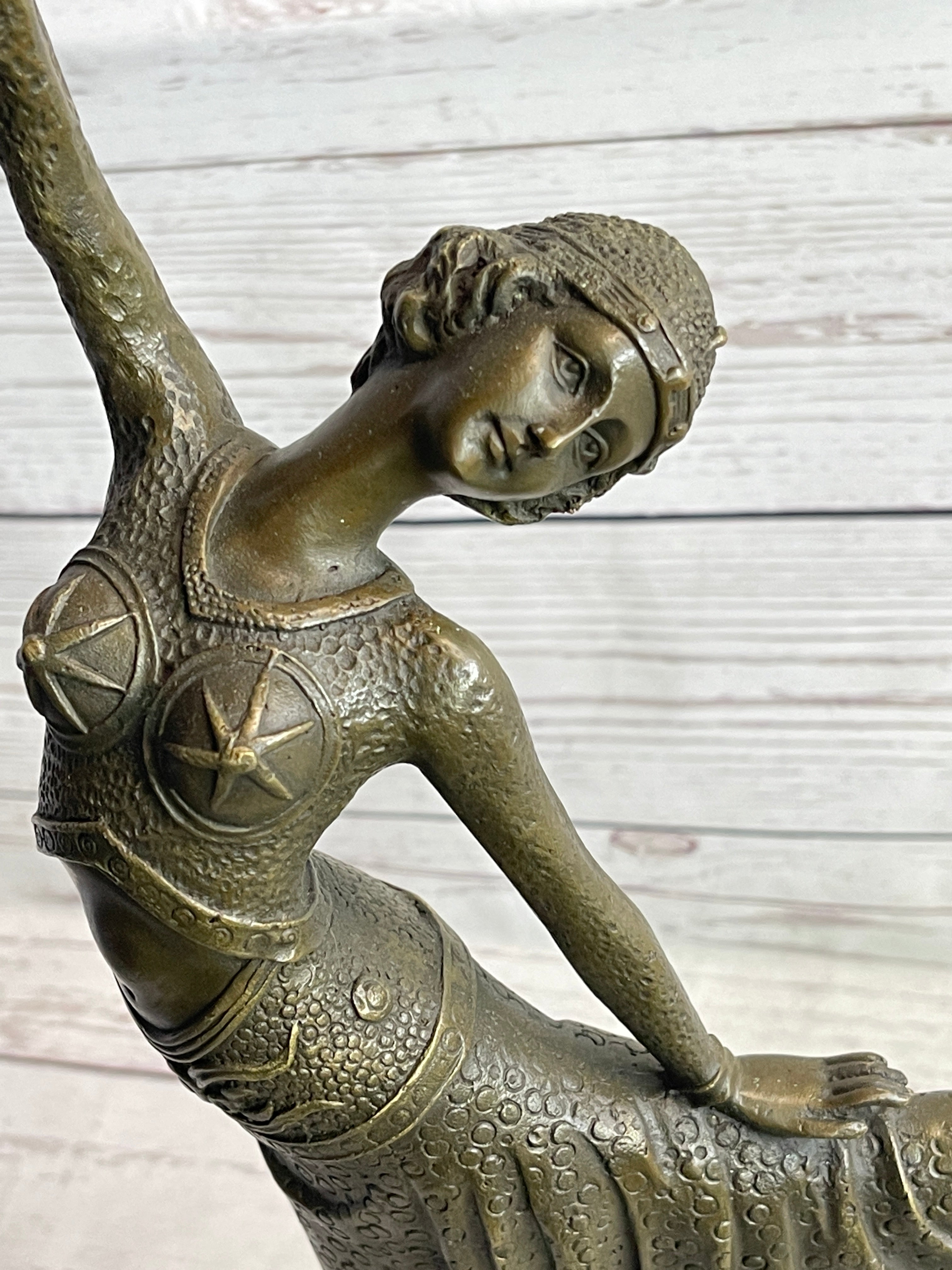 Chiparus Arabesque Dancer Bronze Sculpture on Marble Base