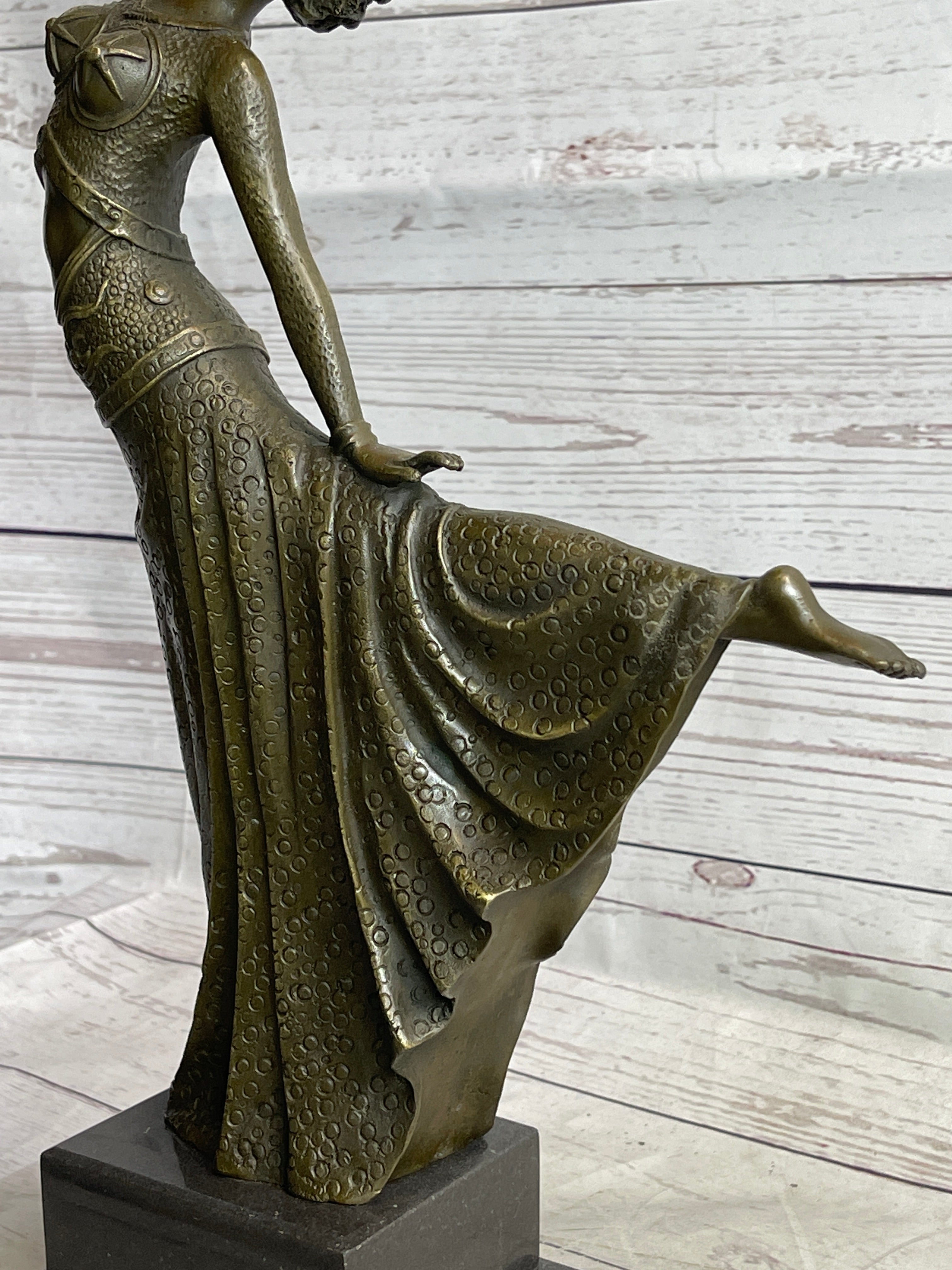 Chiparus Arabesque Dancer Bronze Sculpture on Marble Base