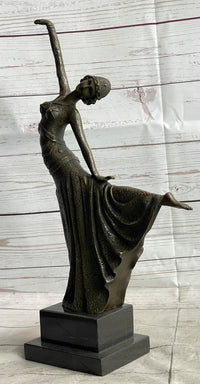 Chiparus Arabesque Dancer Bronze Sculpture on Marble Base