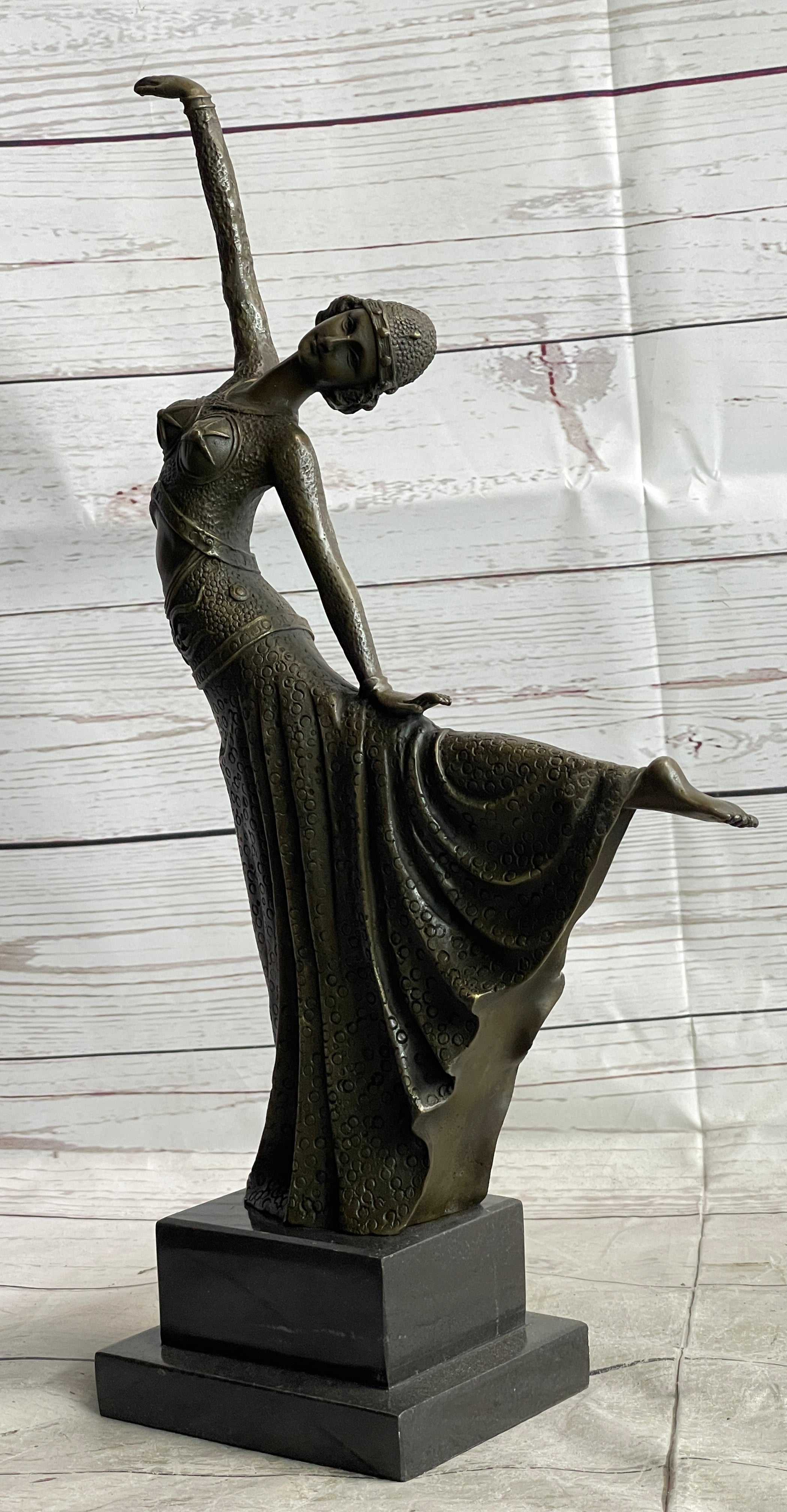 Chiparus Arabesque Dancer Bronze Sculpture on Marble Base
