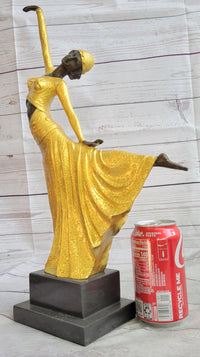 Chiparus Arabesque Dancer Gold Patina Bronze Art Deco Figure