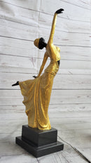 Chiparus Arabesque Dancer Gold Patina Bronze Art Deco Figure