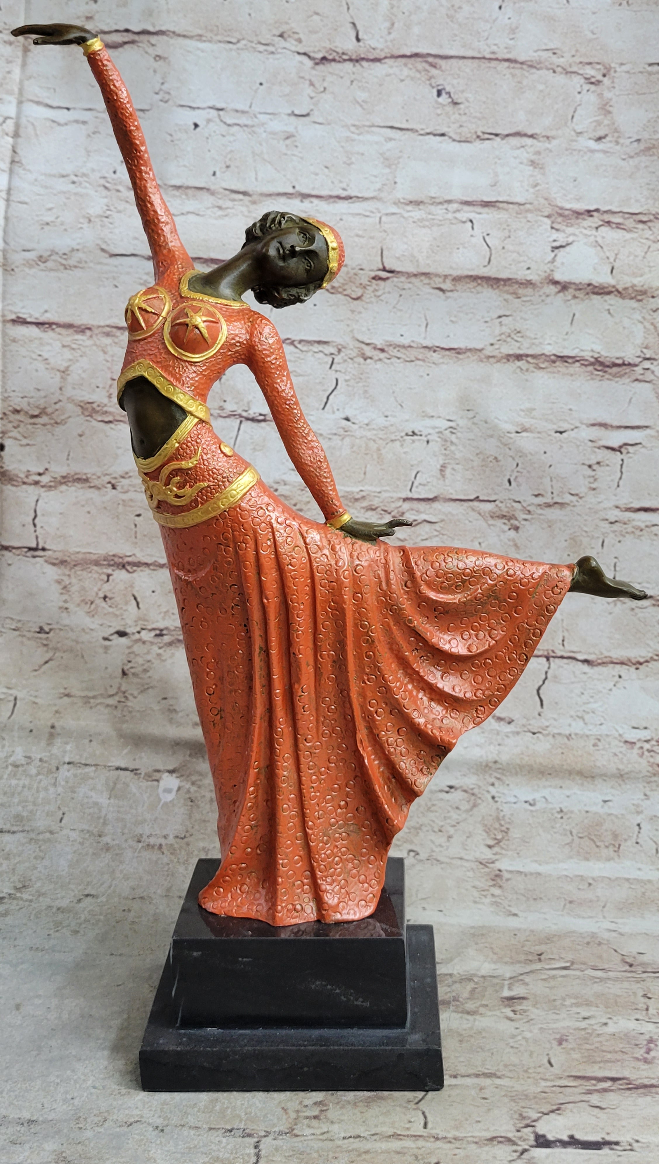 Signed D.H. Chiparus Bronze Art Deco Dancer Sculpture