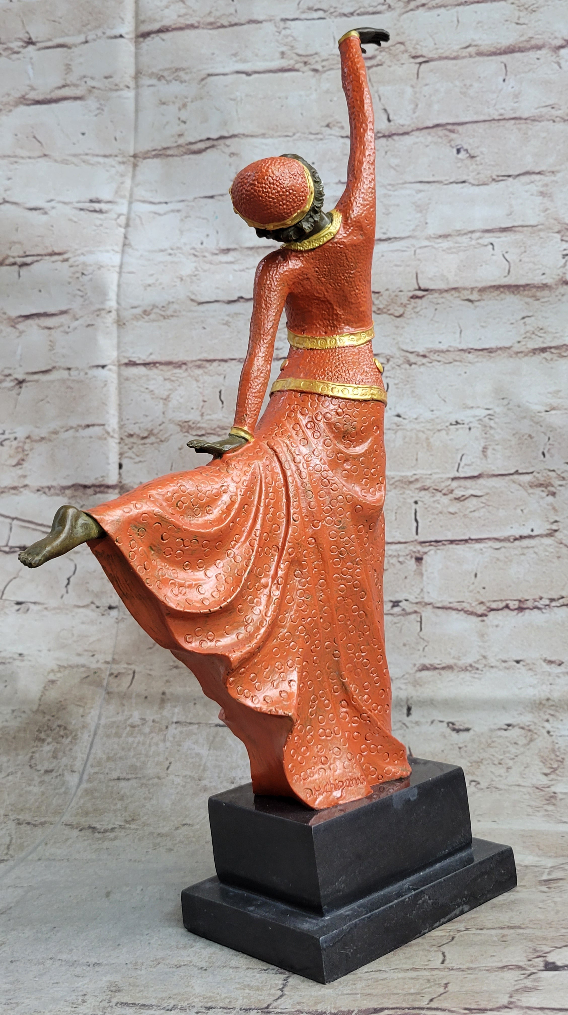 Signed D.H. Chiparus Bronze Art Deco Dancer Sculpture