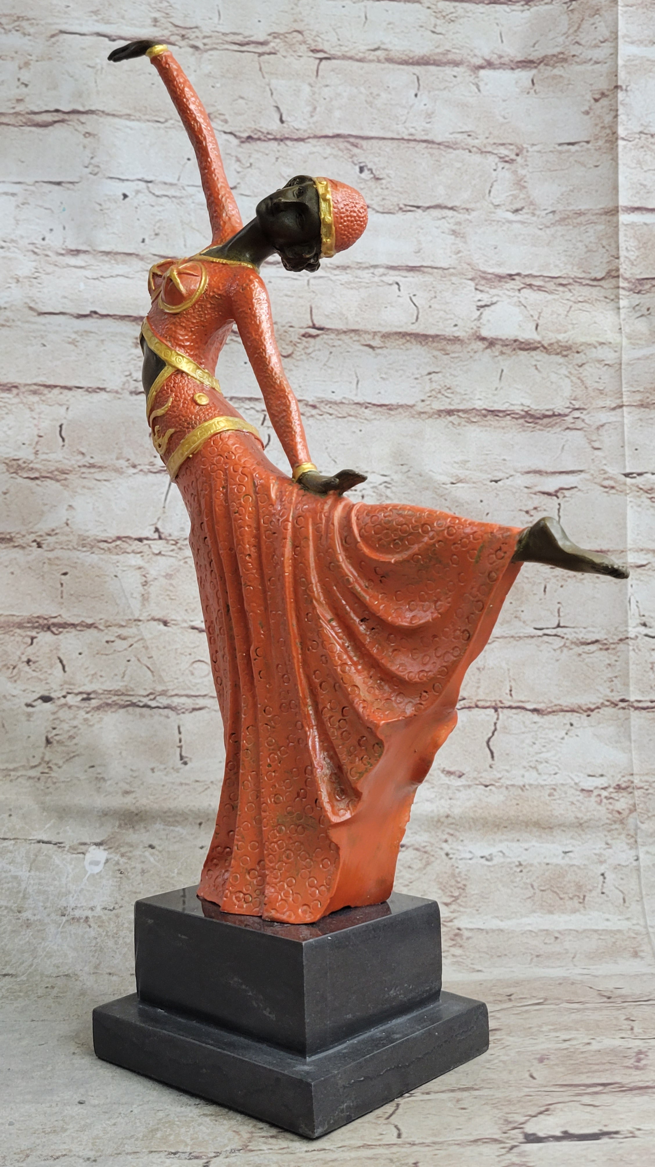 Signed D.H. Chiparus Bronze Art Deco Dancer Sculpture