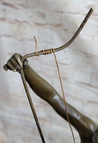 Art Taylor Nude Boy Holding Fish Bronze Sculpture Marble Base Figure