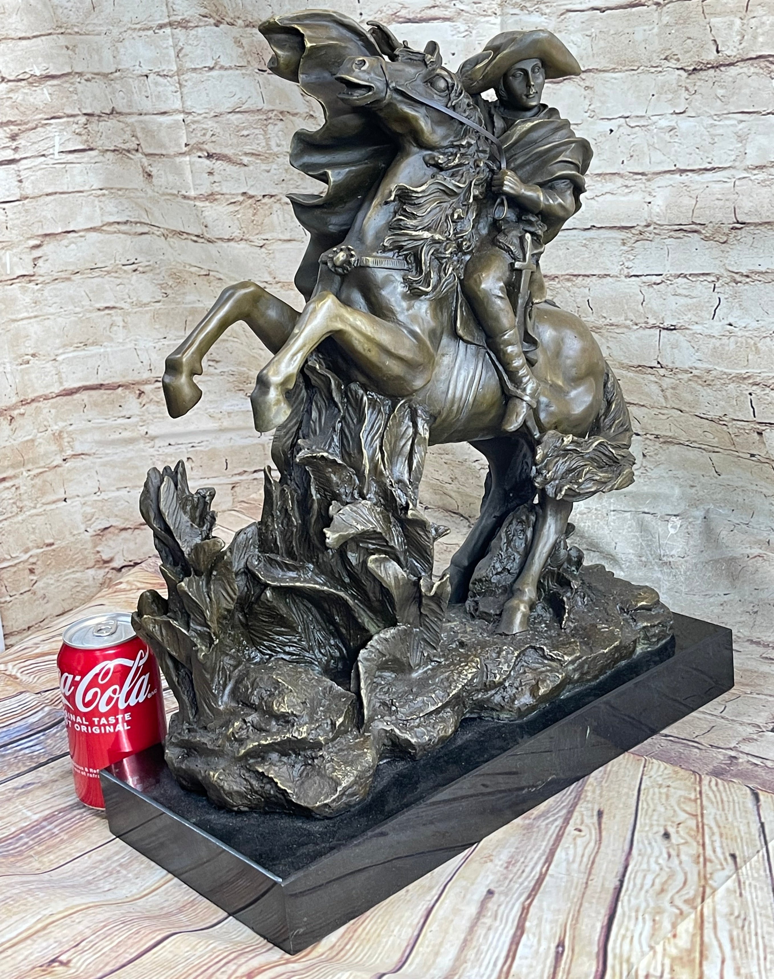 Napoleon Bonaparte Crossing the Alps Bronze Sculpture 20" x 16.5"