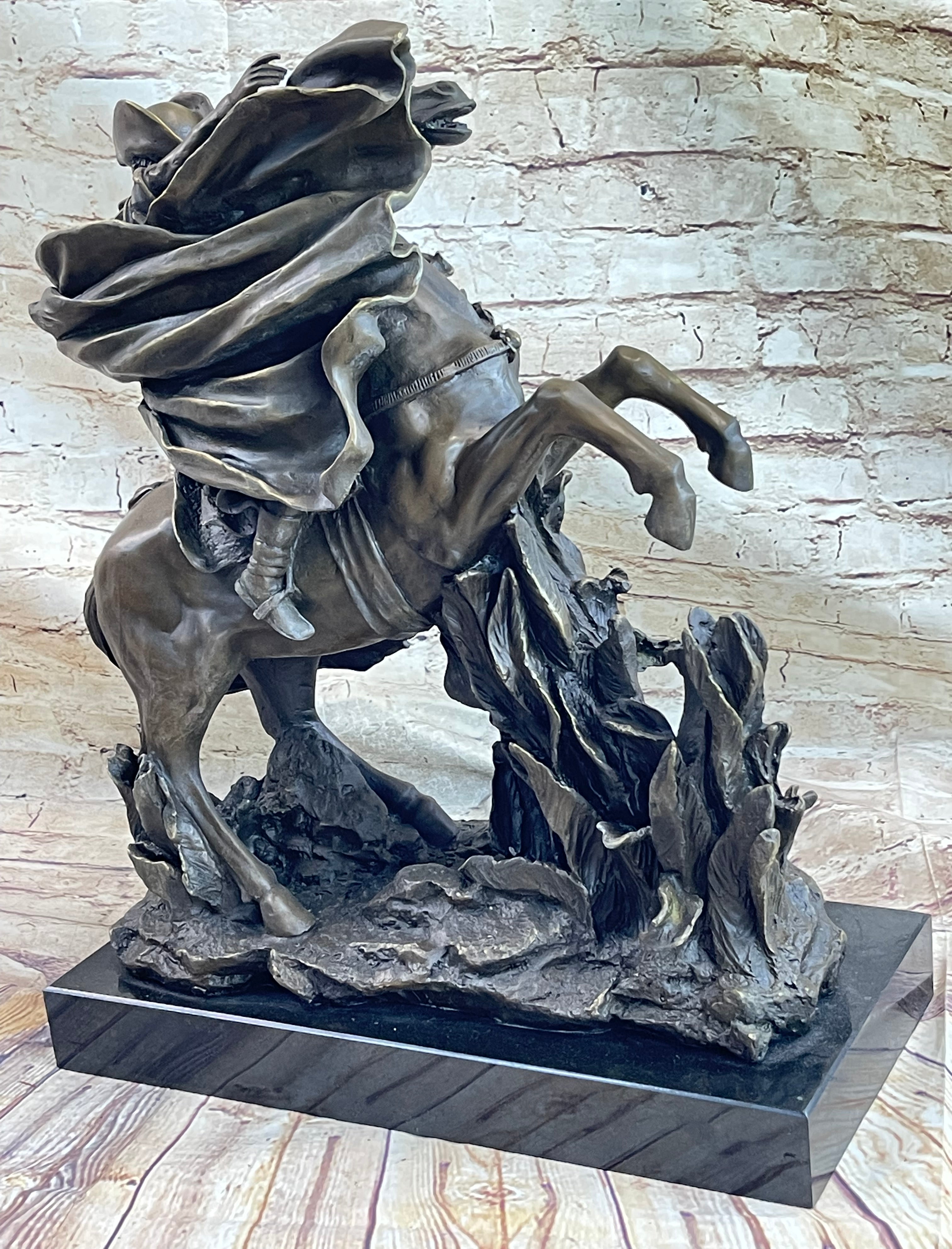 Napoleon Bonaparte Crossing the Alps Bronze Sculpture 20" x 16.5"