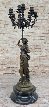 Hot Cast Bronze French Candelabra Candleholder by Moreau