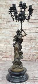 Hot Cast Bronze French Candelabra Candleholder by Moreau