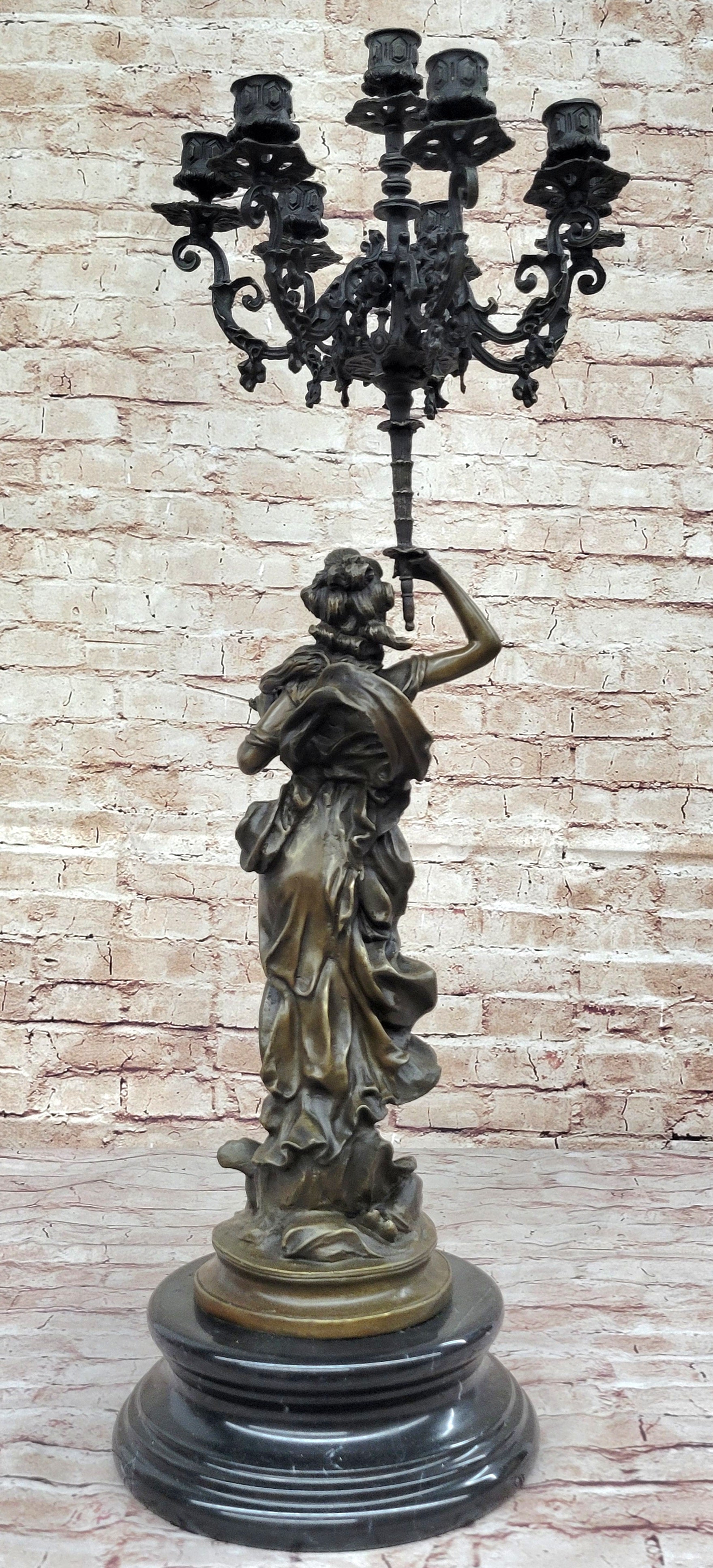 Hot Cast Bronze French Candelabra Candleholder by Moreau