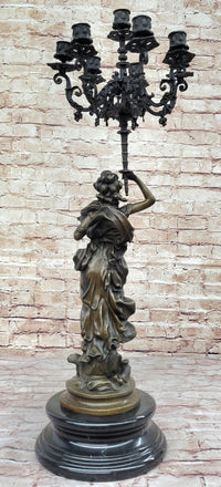 Hot Cast Bronze French Candelabra Candleholder by Moreau