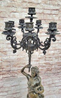 Hot Cast Bronze French Candelabra Candleholder by Moreau