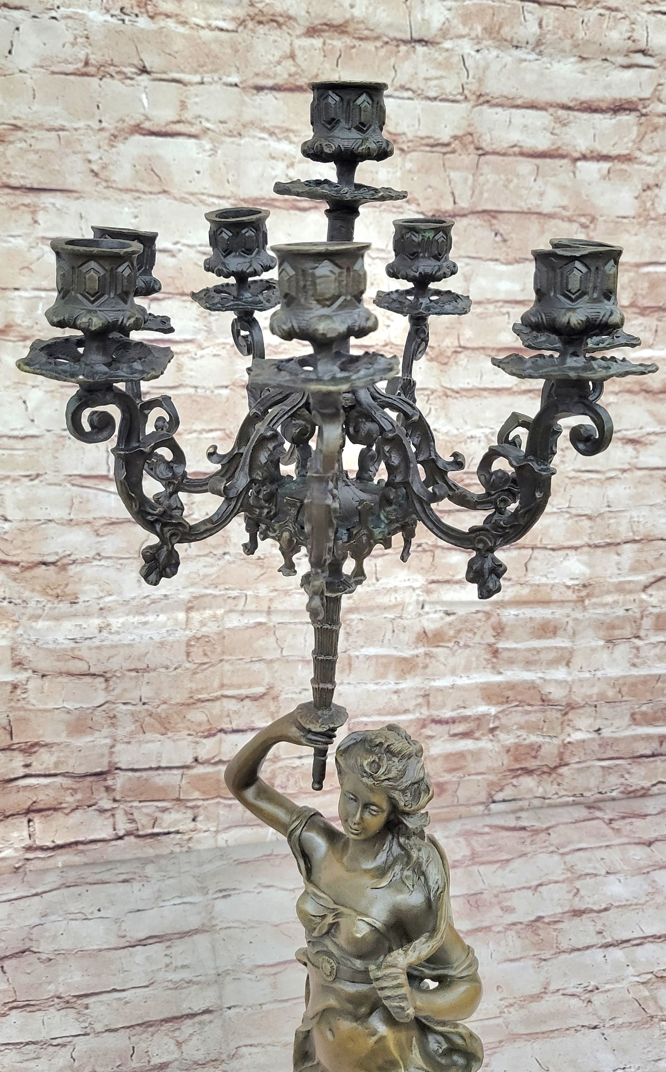 Hot Cast Bronze French Candelabra Candleholder by Moreau