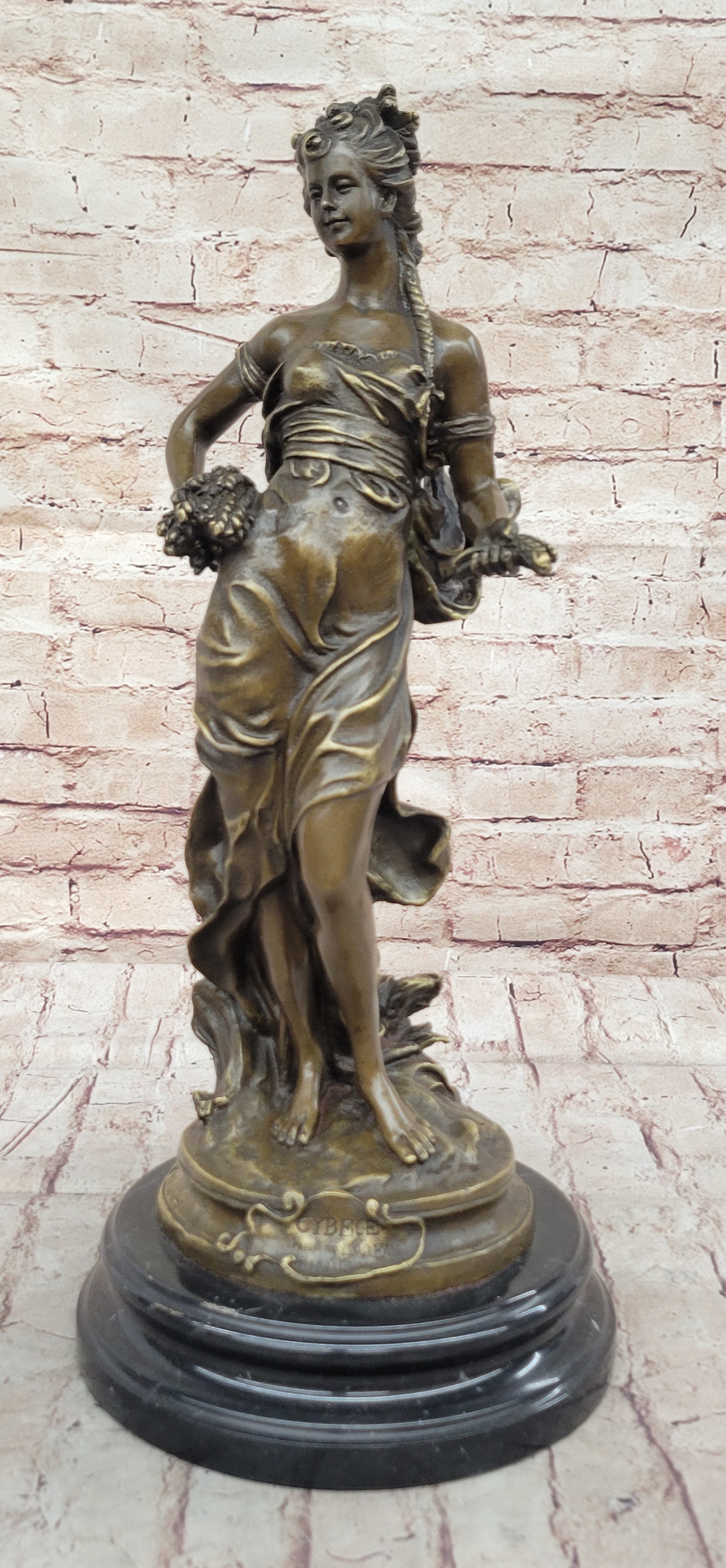 Antique Style Bronze Figure of Cybele Goddess of Abundance