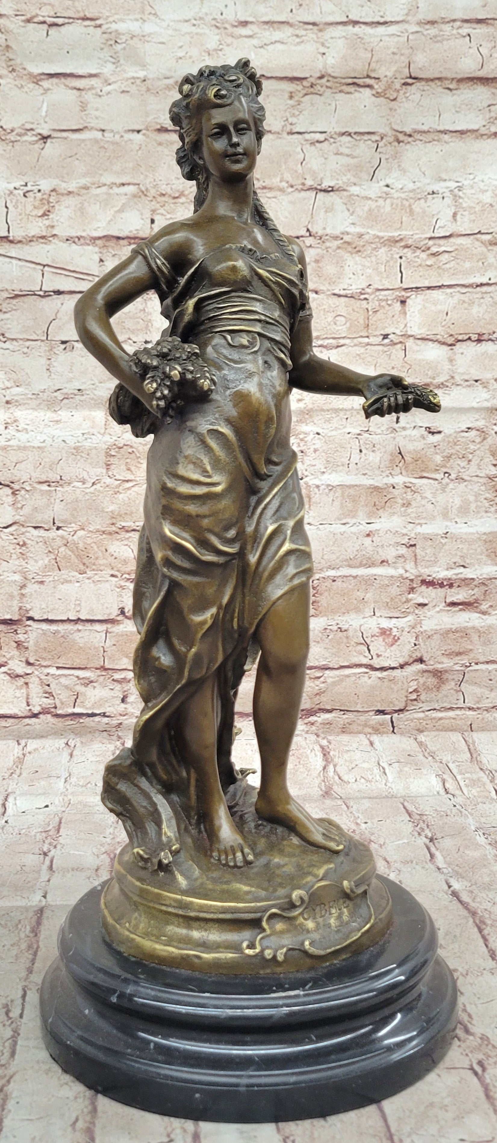 Antique Style Bronze Figure of Cybele Goddess of Abundance