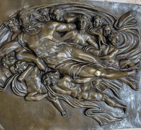 Michelangelo The Creation Of Adam Bronze Bas Relief 14" x 33"