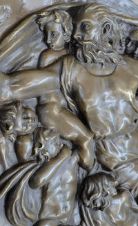 Michelangelo The Creation Of Adam Bronze Bas Relief 14" x 33"