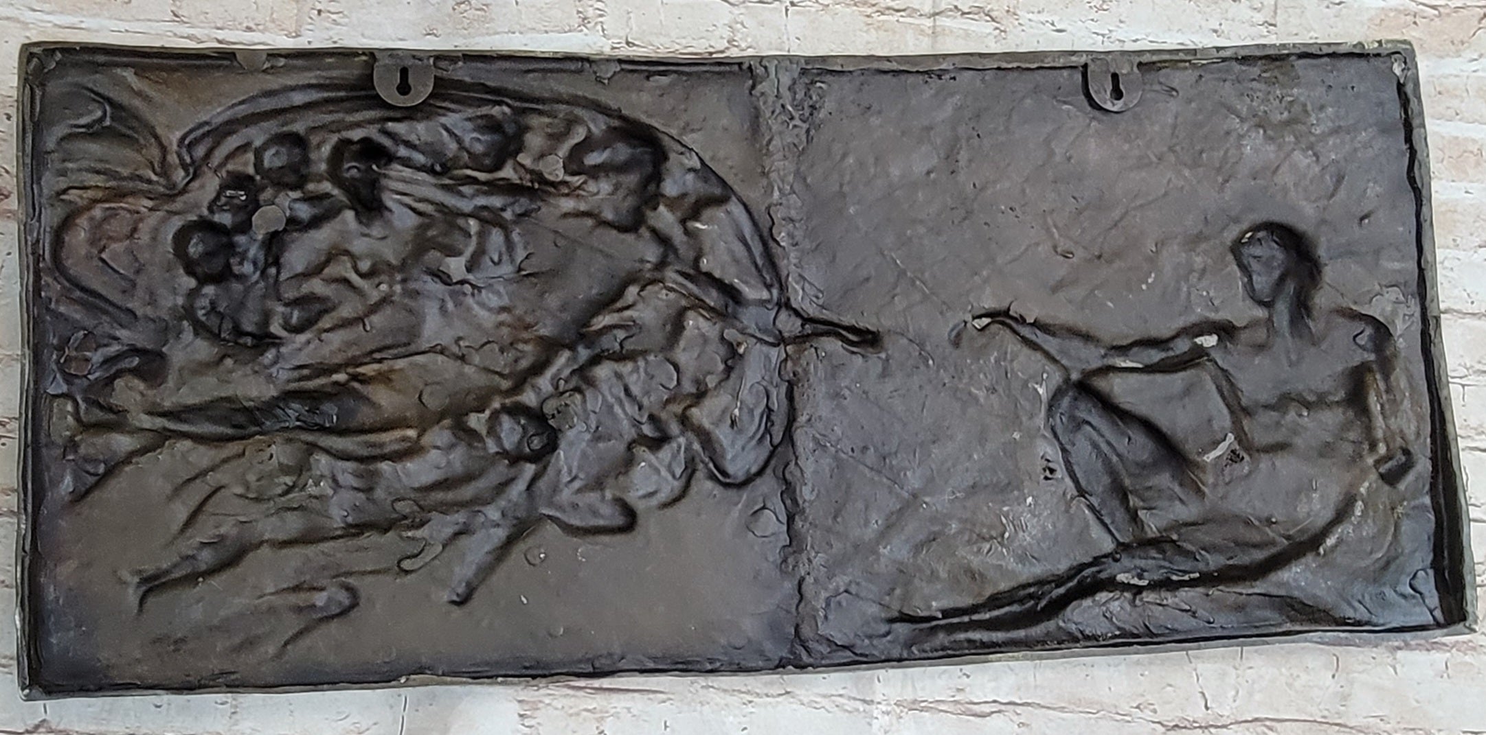 Michelangelo The Creation Of Adam Bronze Bas Relief 14" x 33"
