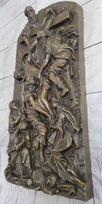 Hot Cast Bronze Wall Art Plaque The Cavalry Crucifixion