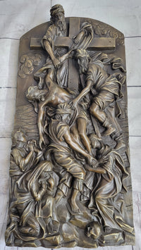 Hot Cast Bronze Wall Art Plaque The Cavalry Crucifixion