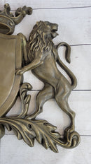 Coat of Arms Family Crest Lions Crown Bronze Wall Sculpture 13" x 16"