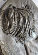 Art Nouveau Bronze Wall Hanging of Woman Profile 17" x 7"