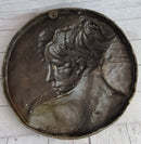 Art Nouveau Bronze Wall Hanging of Woman Profile 17" x 7"