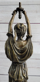 Hot Cast Bronze Sculpture of Greek Temple Priestess Holding Vessel
