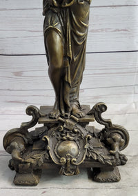 Hot Cast Bronze Sculpture of Greek Temple Priestess Holding Vessel