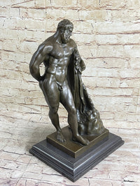 Farnese Hercules by Glykon Greek Roman Sculpture Statue Nude Male Figure 18" x 10"