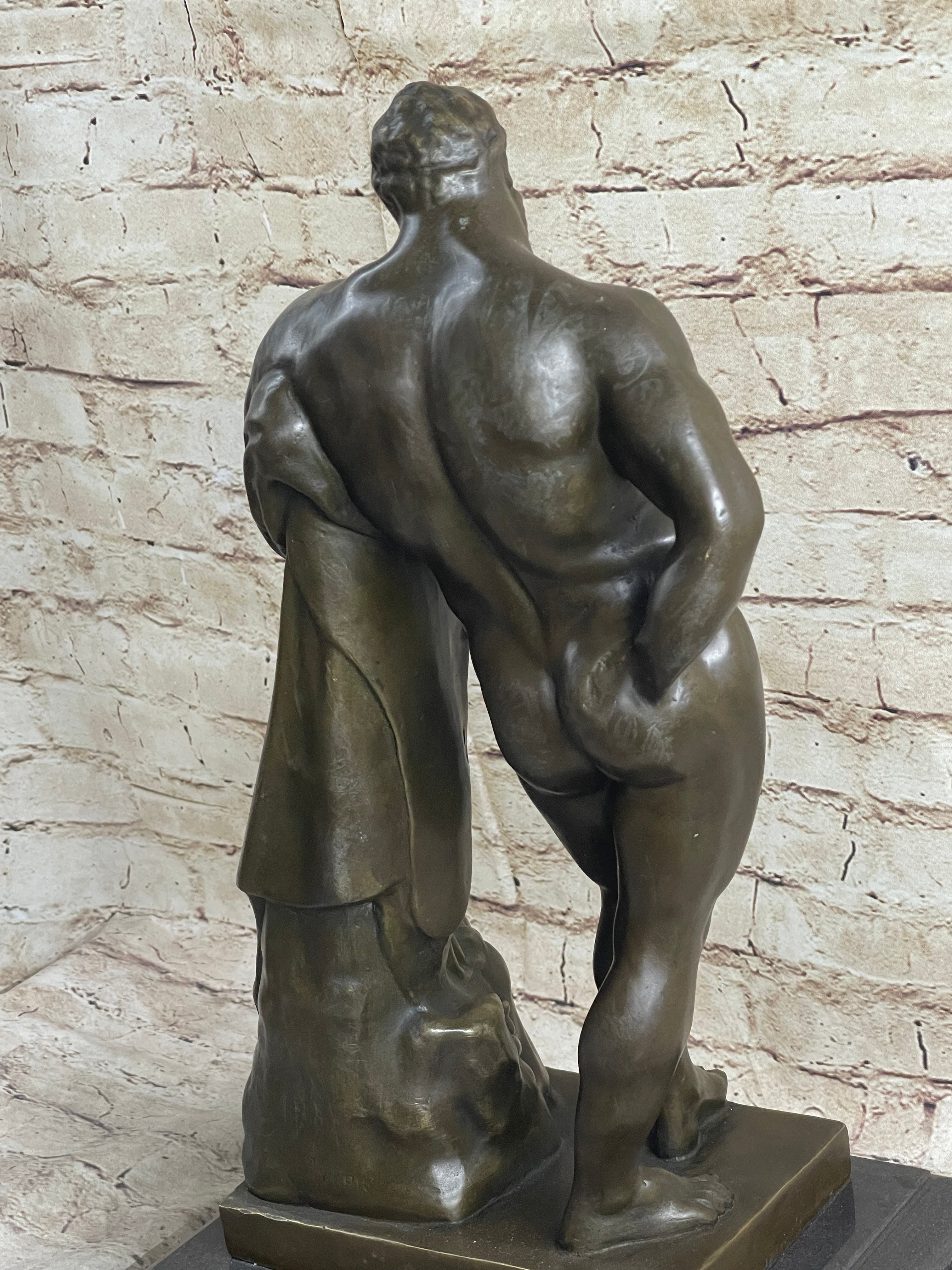 Farnese Hercules by Glykon Greek Roman Sculpture Statue Nude Male Figure 18" x 10"